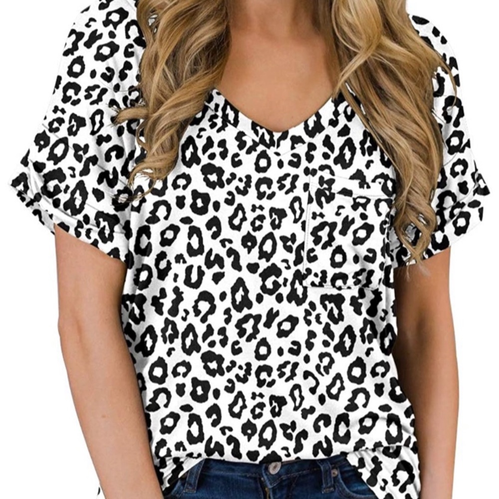 Cheetah Print V Neck
